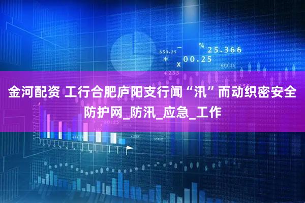 金河配资 工行合肥庐阳支行闻“汛”而动织密安全防护网_防汛_应急_工作